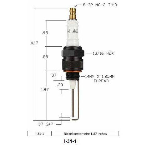 Auburn I-31-1 Igniter Spark Plug - Nickel Center Electrode, Model CECOMINOD002596