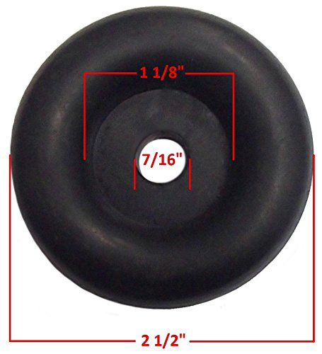 JQuad 2.5 Trailer Ramp Door Bumper (4 Pack) - Black Round Rubber Bump Stops for Truck Cargo Hatch