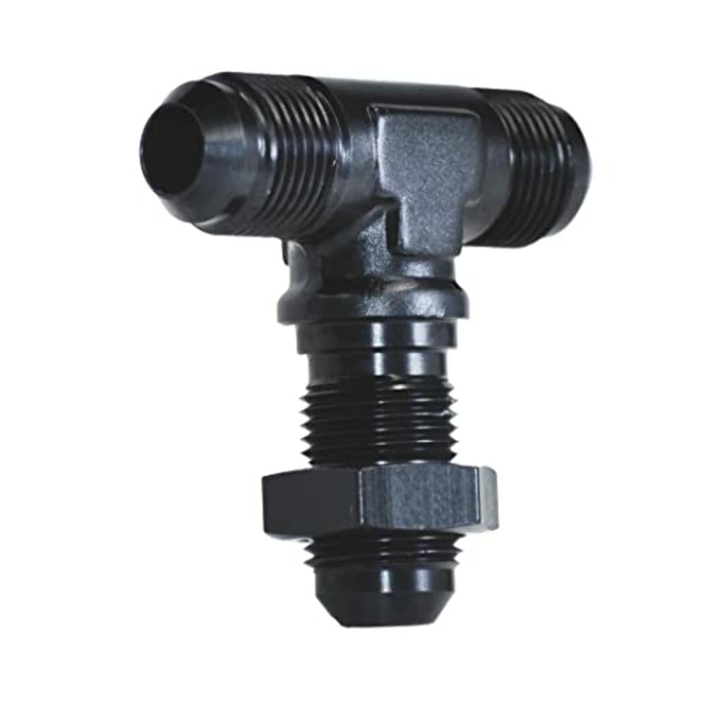 -8An Blk Bulkhead Flare Tee