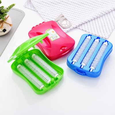 Asterin Sales 2 PCS Handheld Carpet Roller Cleaning Brush with Dust Crumb Collector for Carpet Car Seats Table Linen Sofa Home a