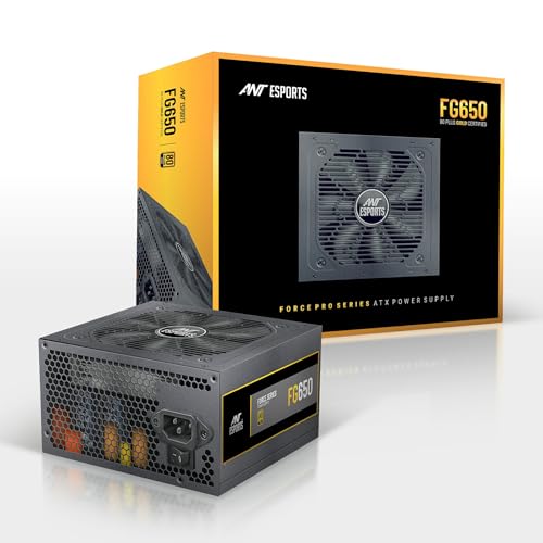 Ant Esports Fg650 Gaming Power Supply I Force Series 80 Plus Gold Certified Psu I 120Mm Silent Fan I 8 Pin (4+4) Cpu Connector I