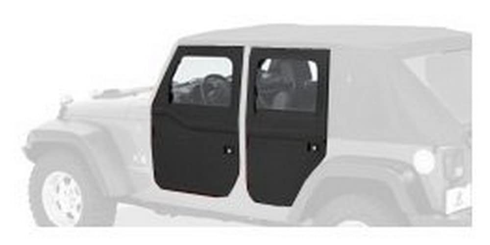 Bestop 5179935 Black Diamond 2-Piece Fabric Doors for 2007-2017 Wrangler - Rear