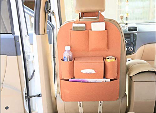 NGEL Car Auto Seat Back Multi Pocket Storage Bag Organizer (Brown)