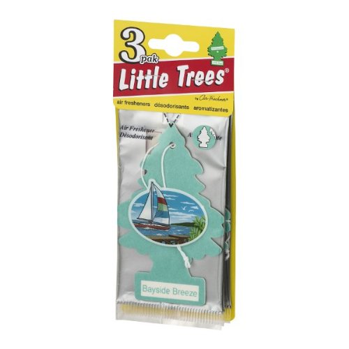 LITTLE TREES Car Air Freshener | Hanging Paper Tree for Home or Car | Bayside Breeze | Pack of 3