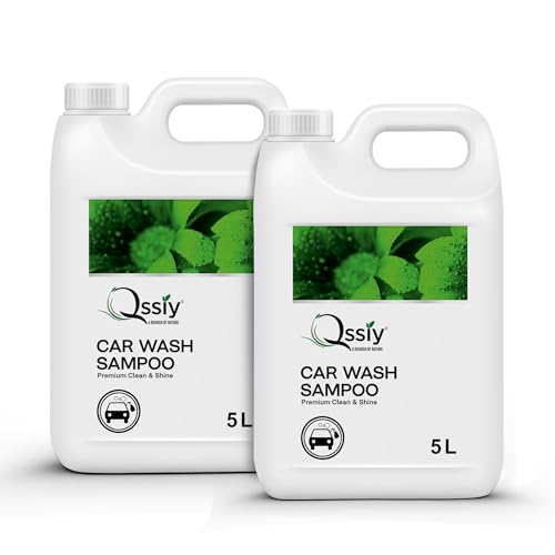Qssiy Car Shampoo, Cleans And Shines Cars, Bikes, Motorbikes Extra Shine Shampoo,High Foam Carwash Shampoo 10 Liter (Green Apple
