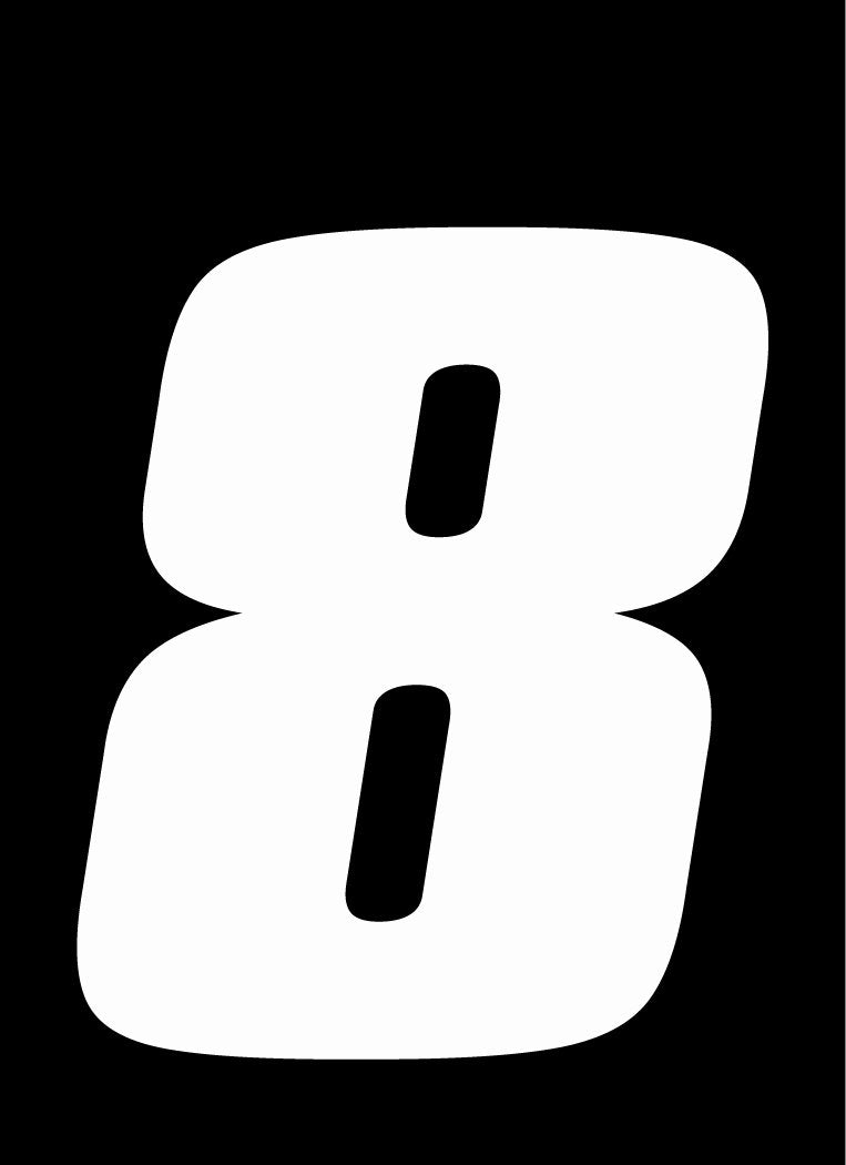 Dirt Digits DD43W-8 White 4 High-Gloss Precision Die Cut Vinyl Number 8, 3 Pack