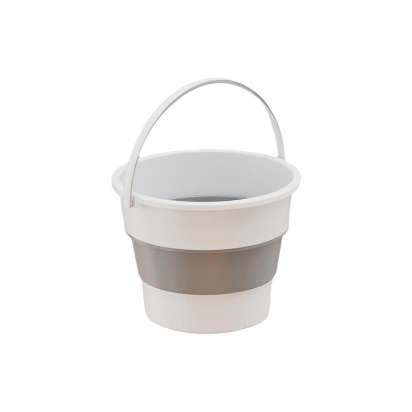 MERISHOPP Car Trash Can, Foldable Organizer, Waterproof Storage Bin for Cars, S, Pickups White Gray 5L