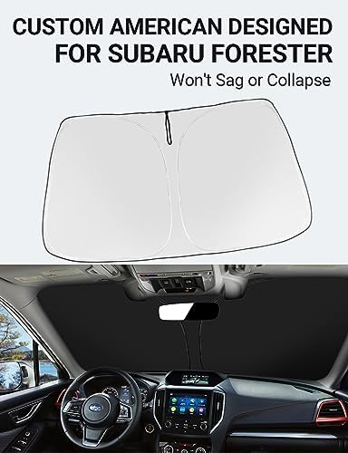 Proadsy 2024 Upgrade Front Windshield Sun Shade Foldable Sunshade Protector Custom Fit 2024 2023 2022 2021 2020 2019 Subaru Fore