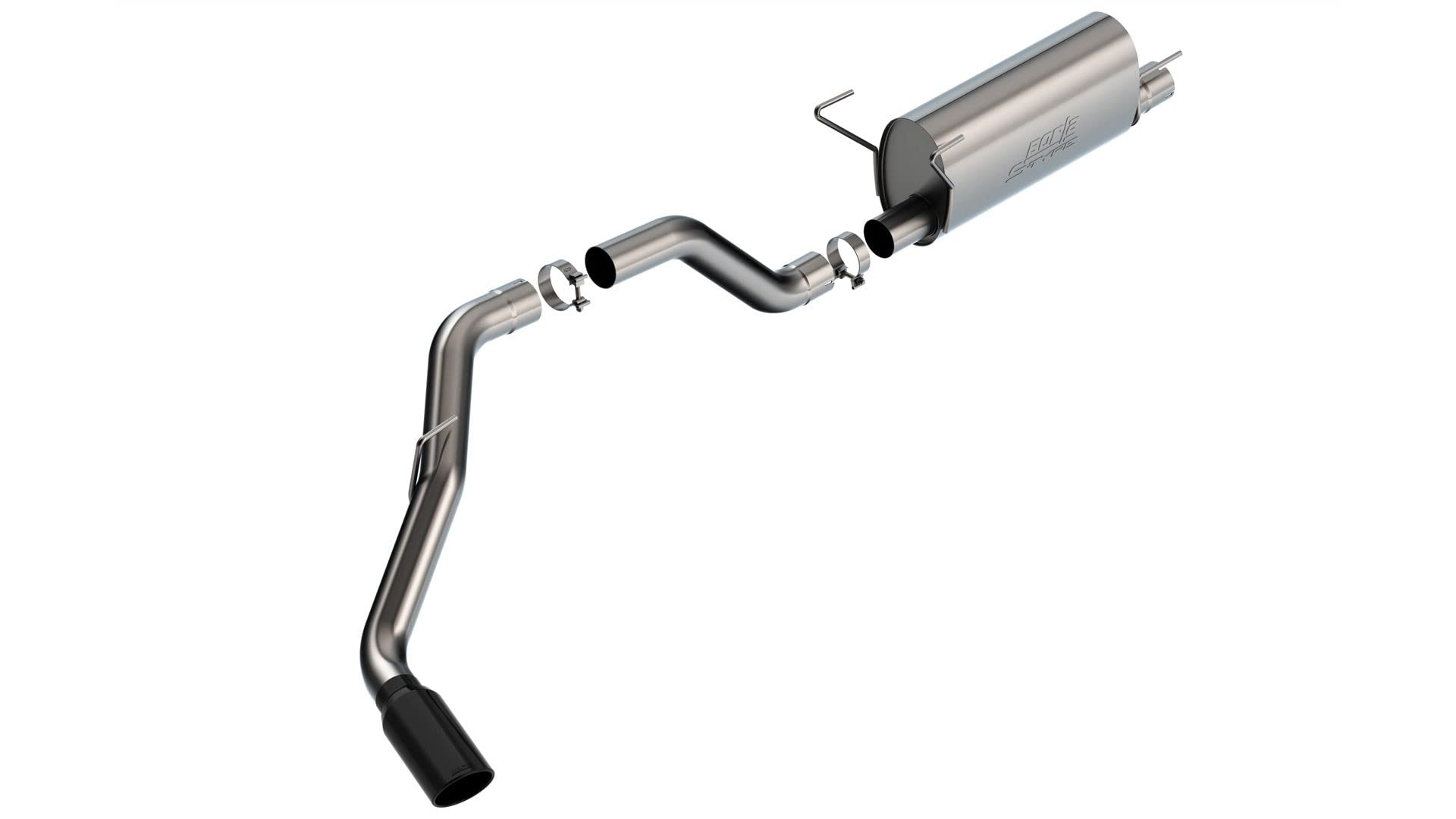 Borla 140851Bc Cat-Back Performance Exhaust System For 2019 Ram 2500 V8 & Ram 3500 6.4L V8 T-304 Stainlesss Steel S-Type Sound Single Right Rear Exit Single 5' Black Chrome Tip