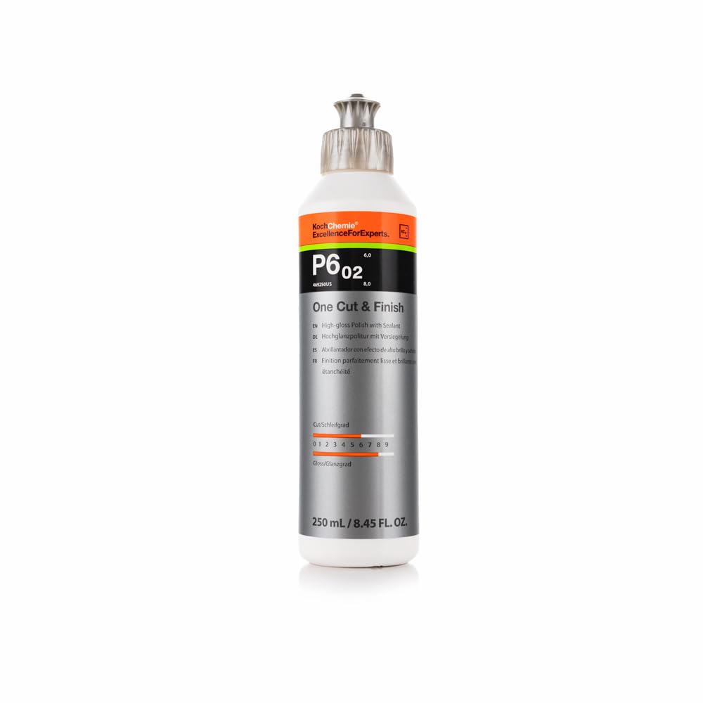 KOCHCHEMIE P6.02 One Cut & Finish - High-Gloss Polishing Compound with Sealant; Remove Scratches and Grindings from Grit Size P2