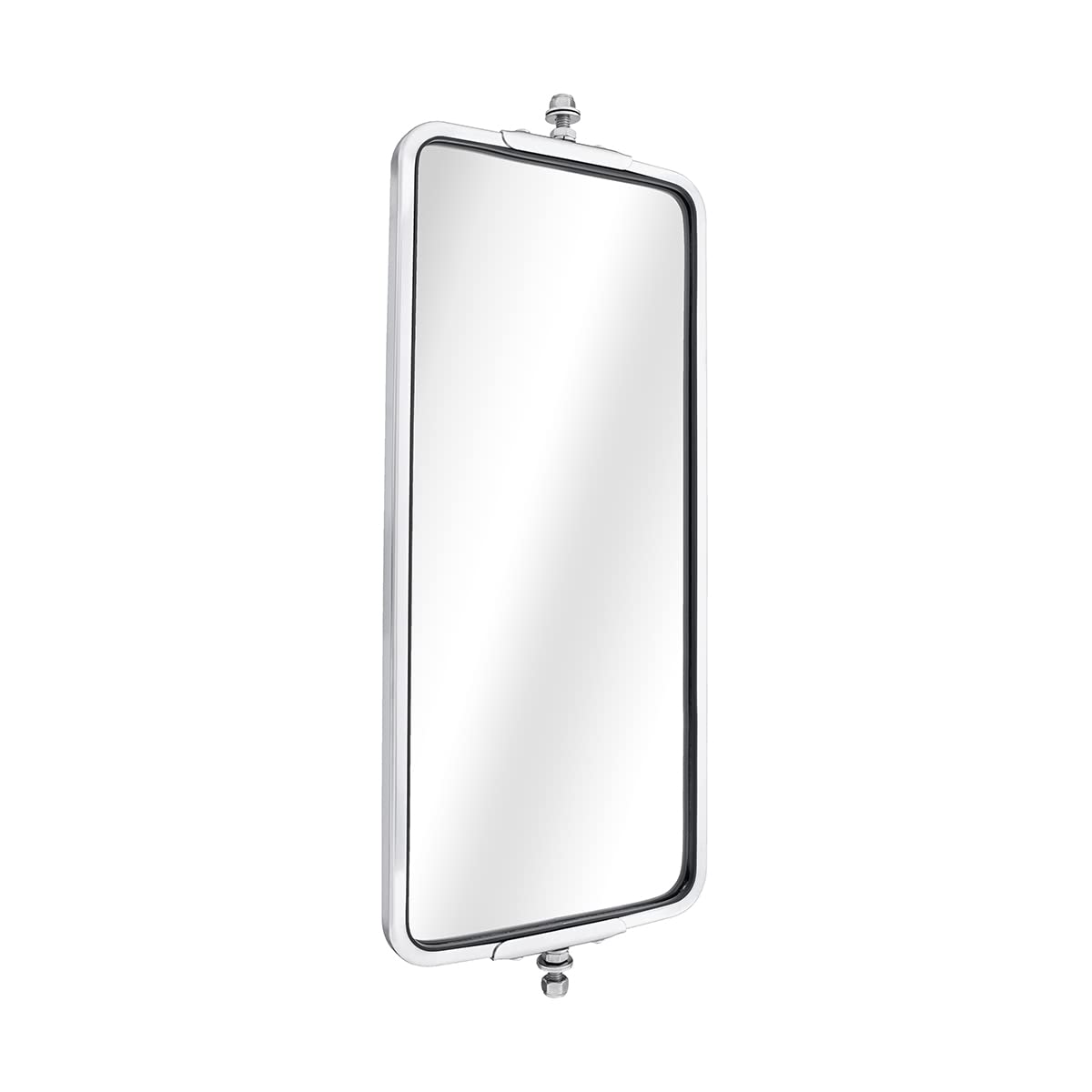 United Pacific Heated Stainless Steel West Coast Mirror 7" x 16" - Silver for Peterbilt Kenworth Freightliner