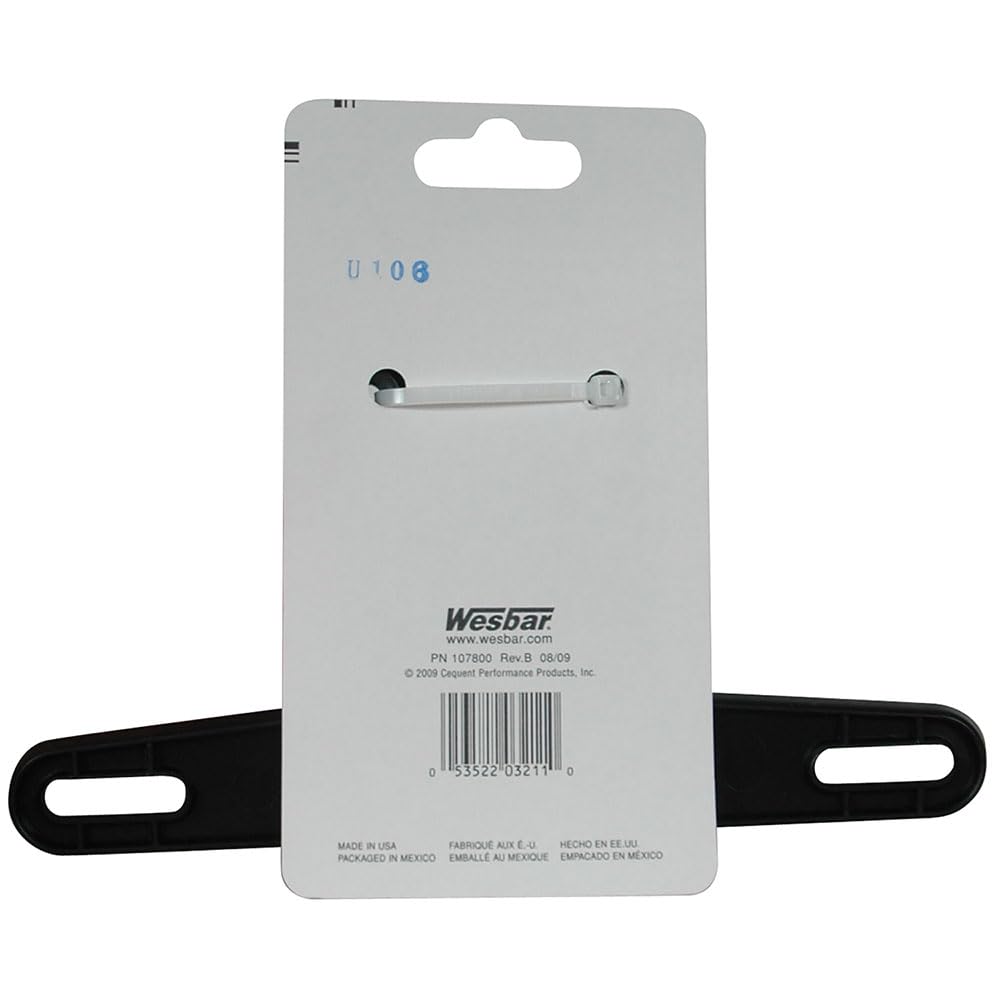 Wesbar 003211 Plastic Bracket License Plate, Black, 8-1/4'' X 2-5/8''