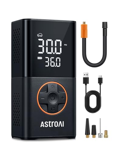 Astroai Tyre Inflator Cordless Air Compressor, Portable Electric Bike Pump 150 Psi, With Digital Dual Values Display, Pressure G