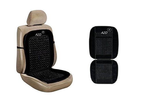 A2D Car Wooden Acupressure Design Velvet Border Bead Seat Cover Black for Fiesta Type 3