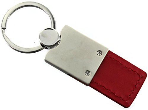 Au-Tomotive Gold Duo Rectangular Leather Key Chain For Ford Ranger (Red)