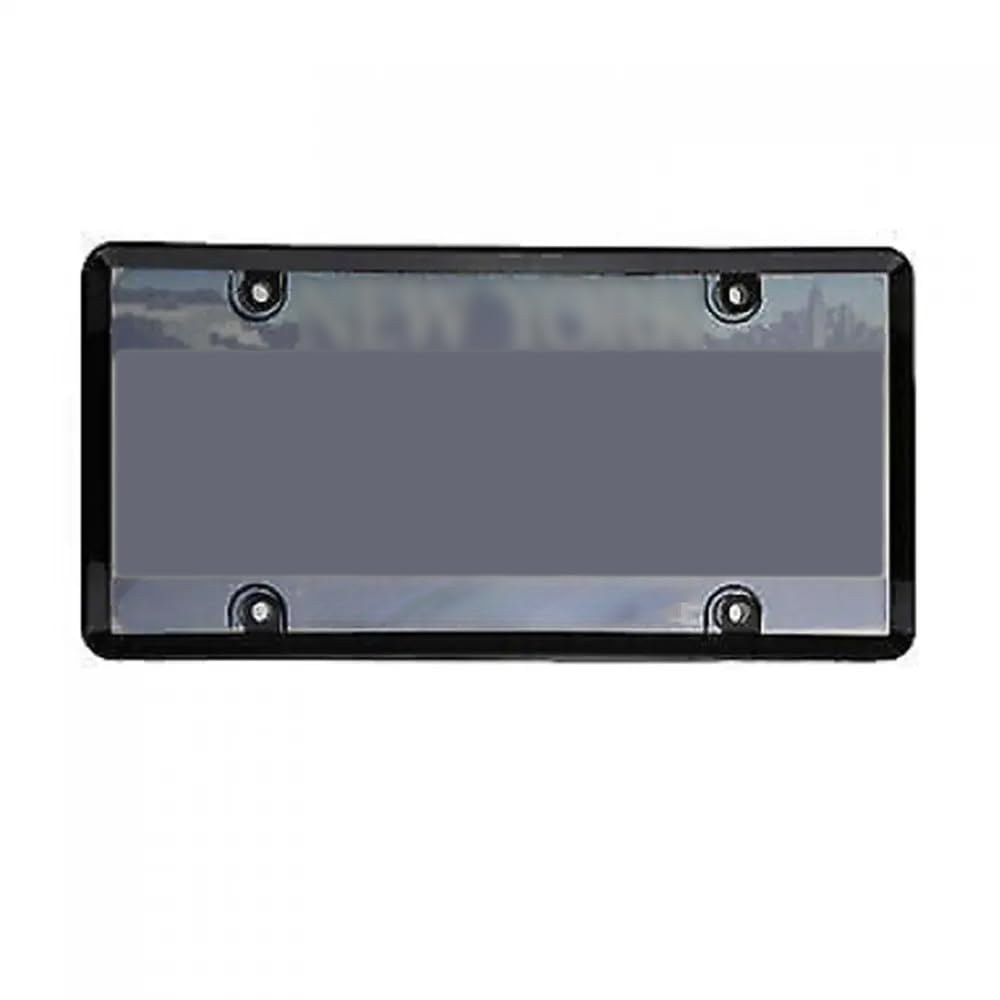 License Plate Cover, 2 Transparent License Plate Holders with 4-Hole Screws and Covers, US License Plate Shielding kit, Black
