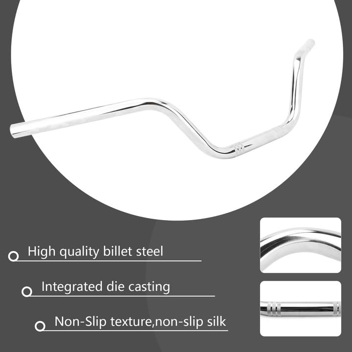 AnXin 7/8" Chrome Alloy Steel High-Rise Drag Handlebars for Sportster XL 883 1200 Cruiser Bobber Chopper Dyna Softail Model R151114061