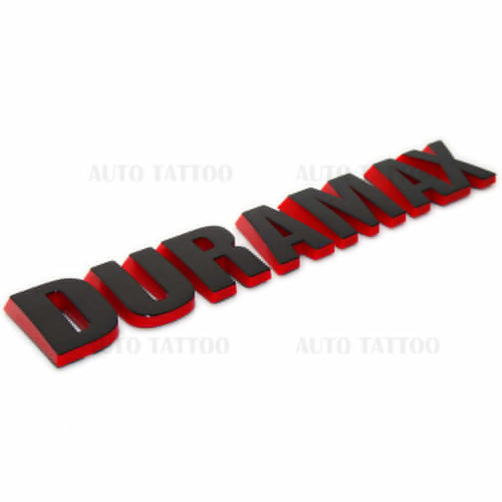 Aimoll 2Pc Silverado Duramax Emblem Badge Replacement - Black Red Line, ABS Material, Model Aimoll-22-350 for 1500 2500 3500