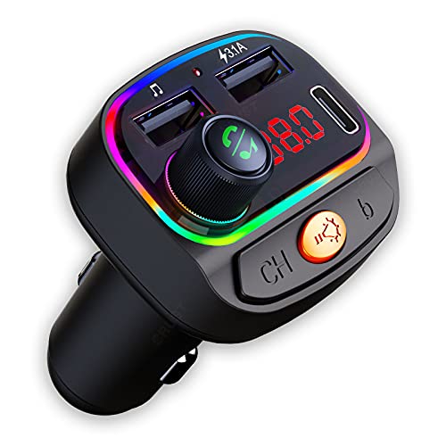 Crust Cs30 Car Bluetooth Device [Upgraded Bt V5.3] With Call Receiver, Fm Transmitter For Music System & Dual Usb + Type C Charg