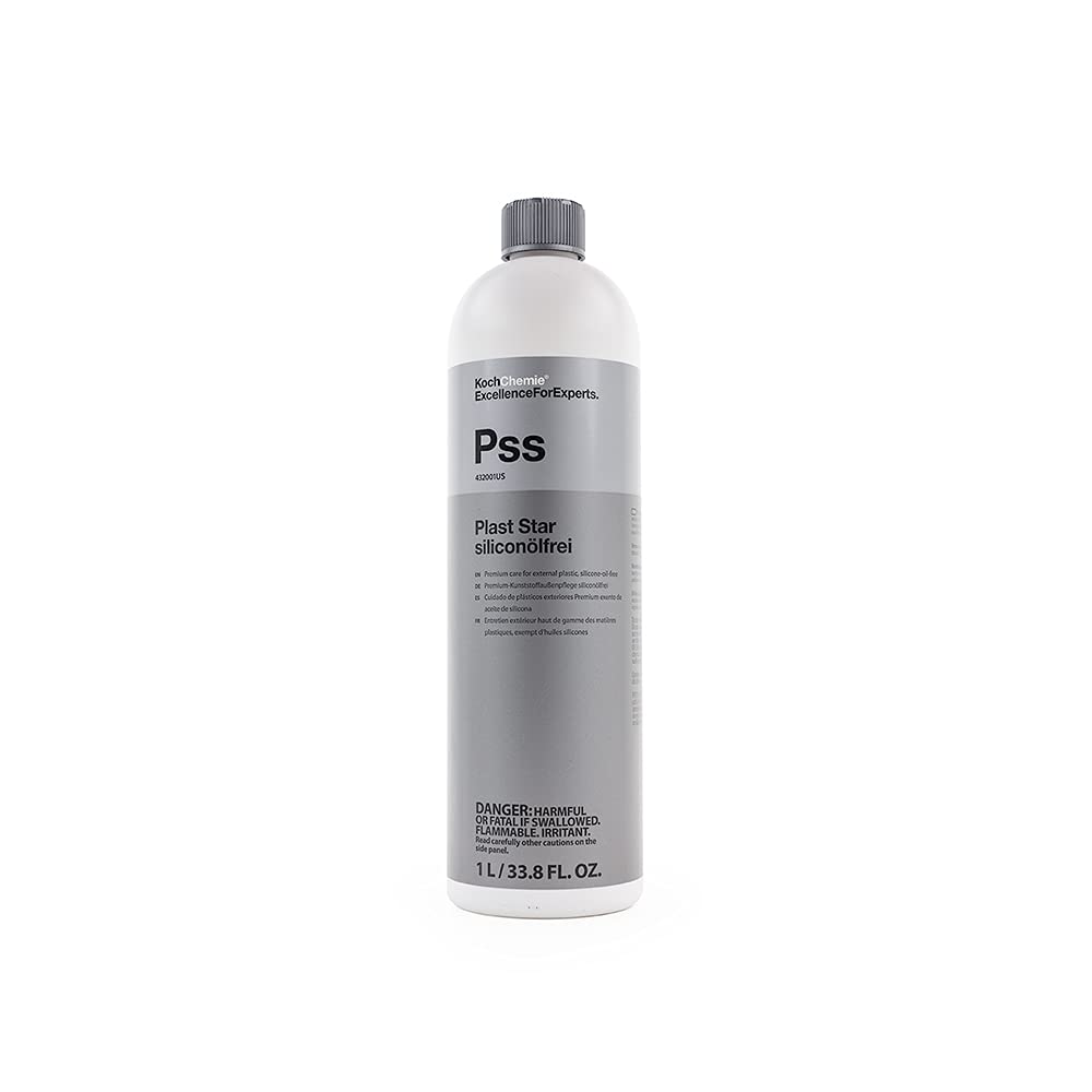 Kochchemie Plast Star - Silicone Free Exterior Trim Dressing, Uv Protection, Exterior Trim, Mouldings, Tires, Like New Oem Finish (1 Liter)