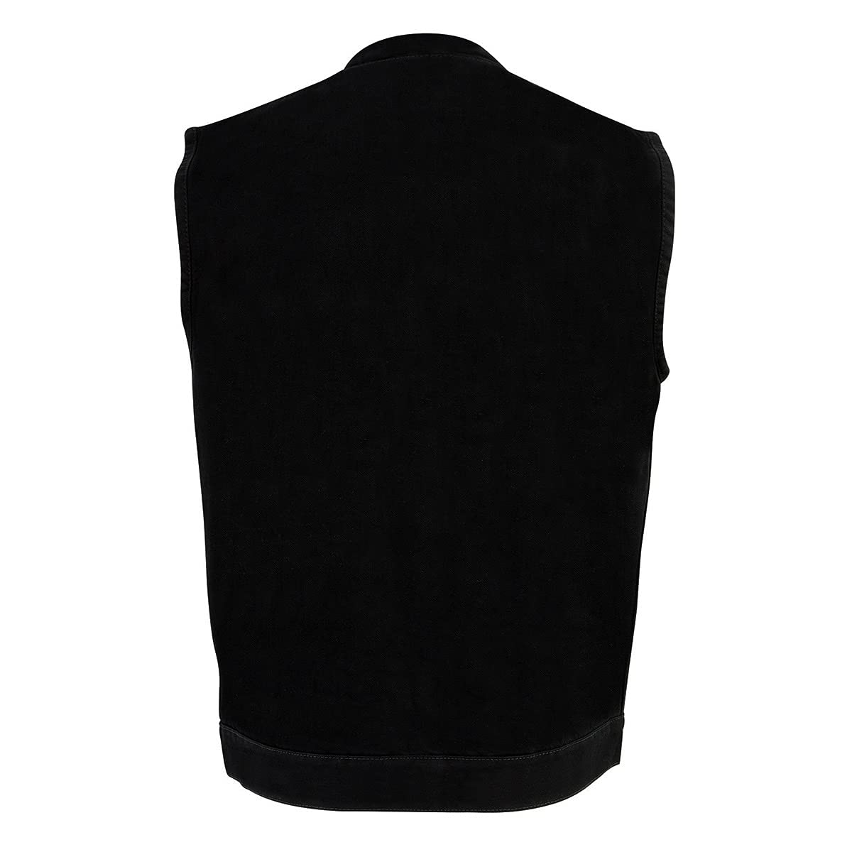 Milwaukee Leather Men's Classic Denim Vest, Snap Button Closure, Large, Black, Model DM2238, Cotton Material