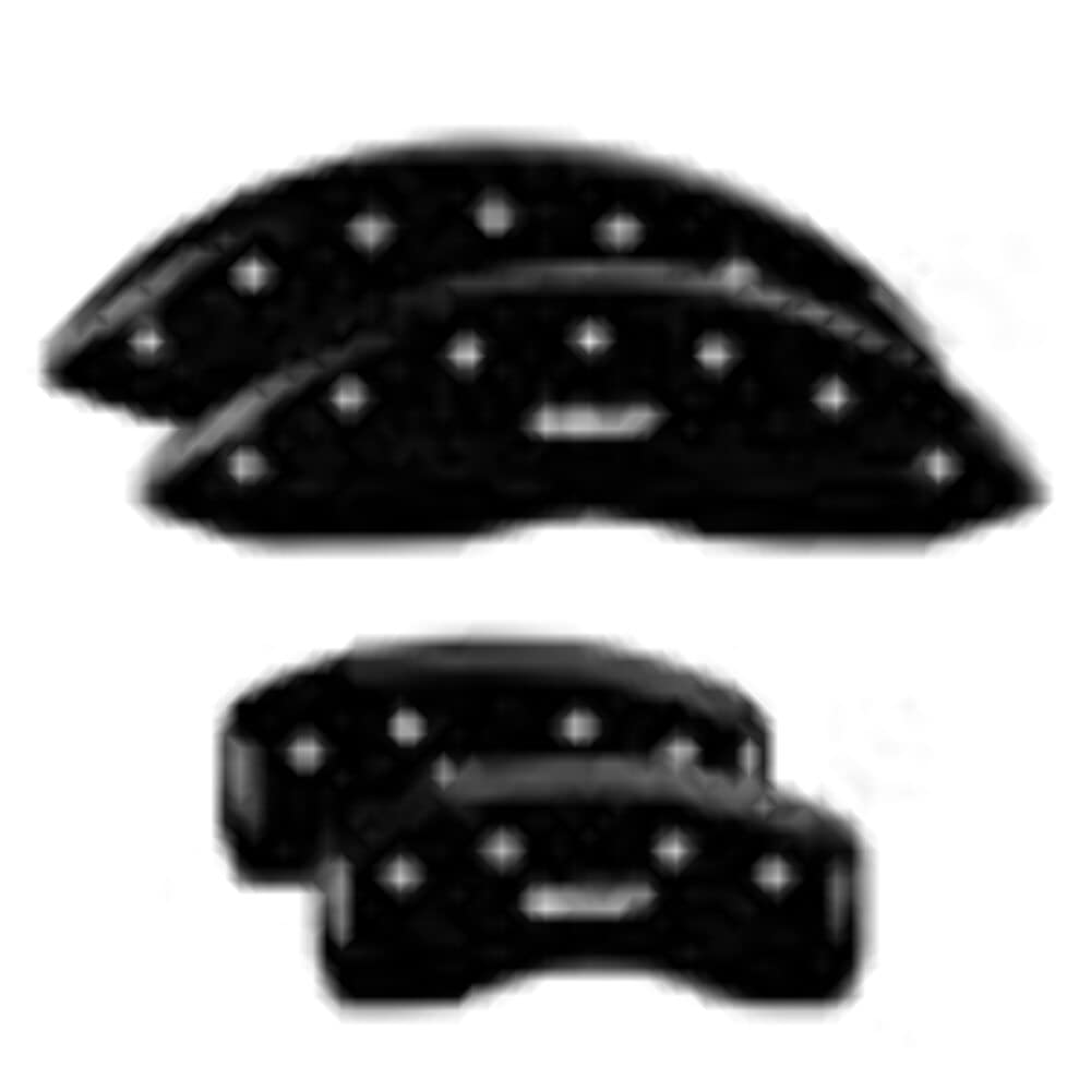 Mgp Caliper Covers 42021Smgpbk Mgp Black Powder Coat Finish, Silver Characters, Set Of 4
