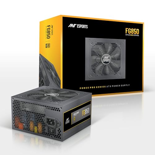 Ant Esports Fg850 Gaming Power Supply I Force Series 80 Plus Gold Certified Psu I 120Mm Silent Fan I 8 Pin (4+4) Cpu Connector I