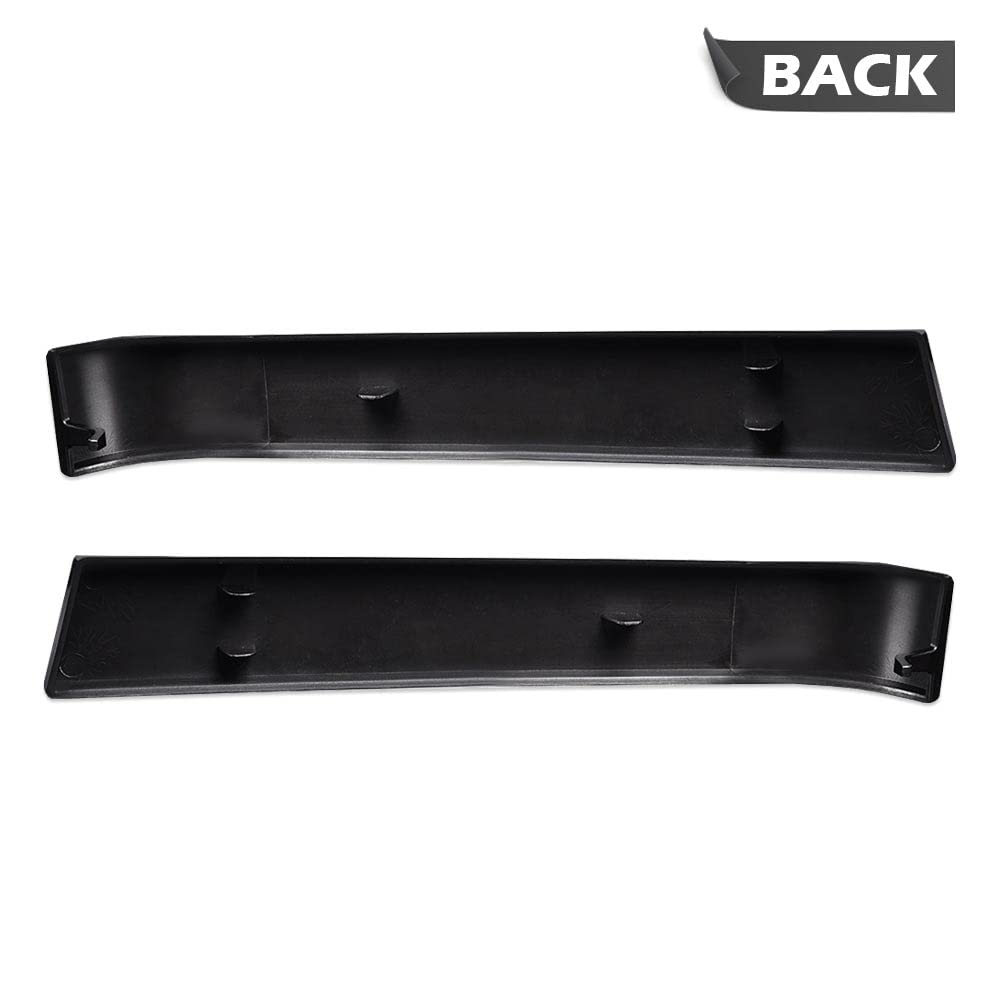 PIT66 Grille Trims Set for 2003-2007 Chevy Silverado, Black Plastic, LH RH Driver & Passenger Side, 2 Pcs