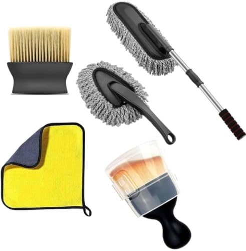 Microfiber Car Duster With Long Handle Car Cleaning Brush Exteriror And Interiror Car Cleaning Cloth Car Ac Vent Cleaner Brush M