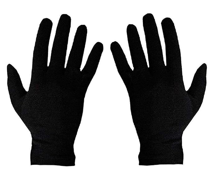 Kalaneet Cottonl Glove Liners, Riding Gloves Lightweight Inner Gloves, Black, 1 Pair
