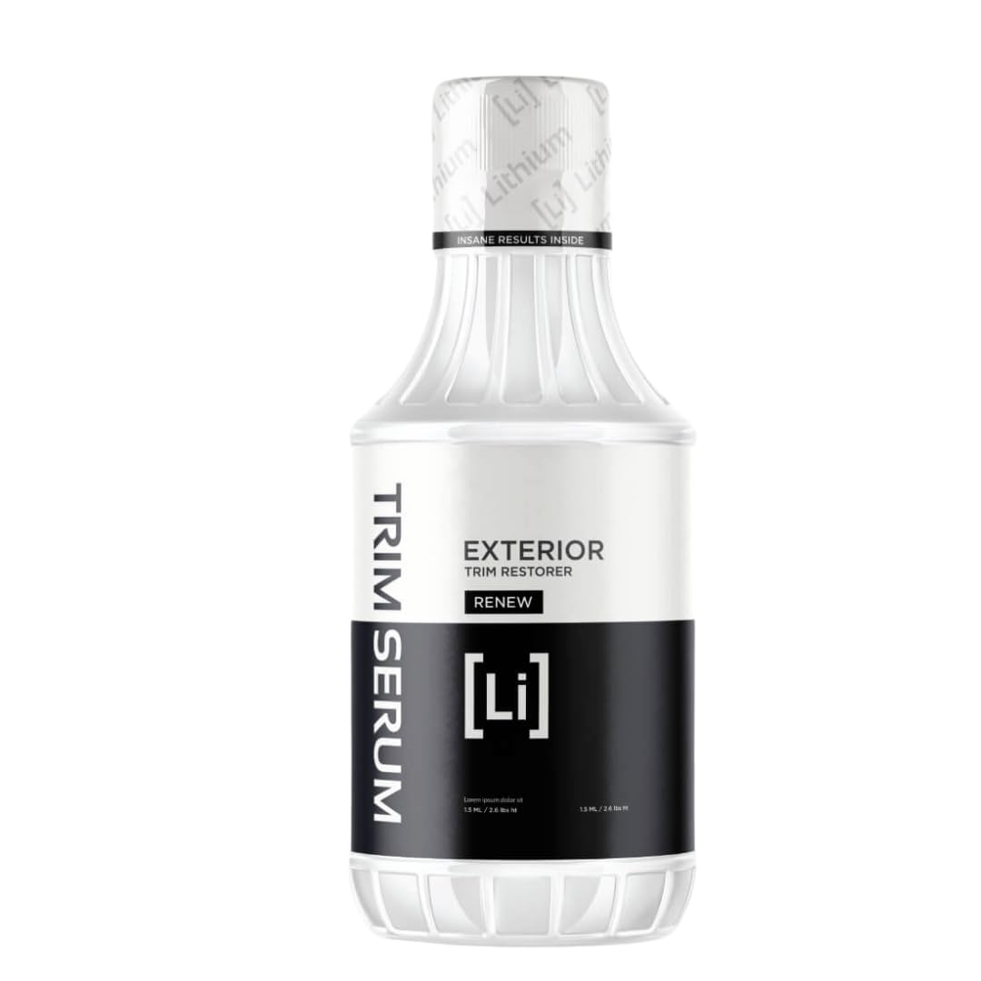 Trim Serum- Plastic Restorer For Cars- Restores Even The Most Damaged Plastic, Rubber, And Vinyl - Black Trim Restorer That Lasts For Months - Penetrates Plastic Pores Restoring Color (16 Oz)