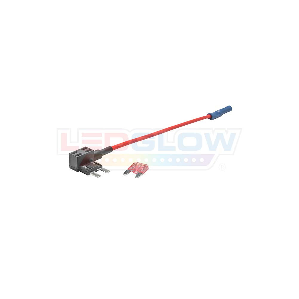 Ledglow Mini Blade Fuse Expandable Circuit Tap Adapter - Includes 4 Amp Fuse - Powers 12 Volt Underbody Underglow Interior Light