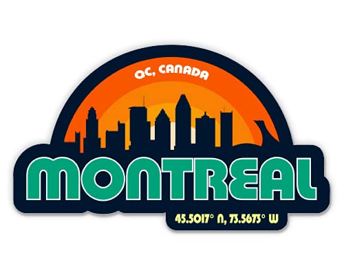 Squiddy Montreal Quebec Canada City Skyline - Vinyl Sticker Decal for Phone, Laptop, Water Bottle (3 Wide)