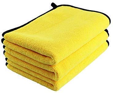 MAISON Microfibre Car Cloth 3 Pcs (40x40cm) 800 GSM, Thick Plush Lint & StreakFree Multipurpose DoubleSided Cloths Automotive 