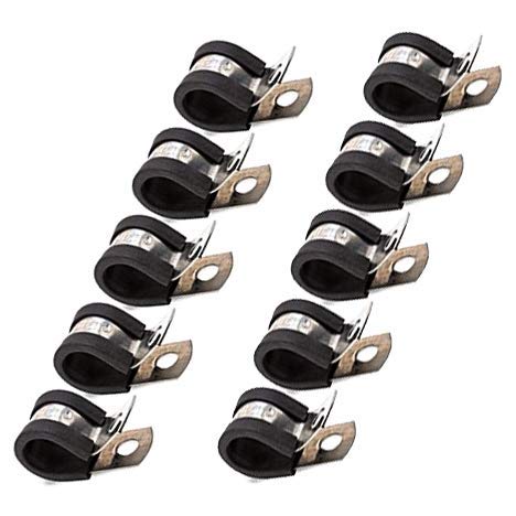 5/8 Fuel Line Tubing Mounting Clamps 304 Stainless Steel Cable Clamp Hardware Rubber Cushioned Insulated Metal Clamp Tube Holder