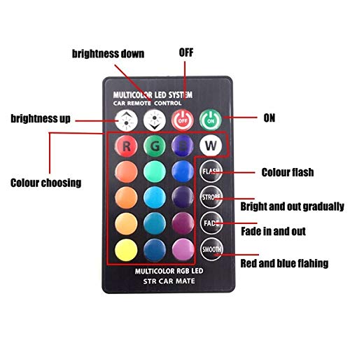 ICBEAMER T10 RGB LED Bulbs - Remote Control, 16 Colors, Polycarbonate, Pack of 1 Set for Map/Dome/License Plate/Parking