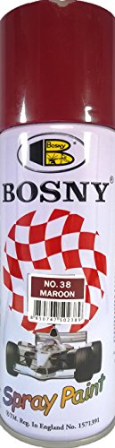 Bosny 38 Aerosol Spray Paint, Red, Maroon Gloss Finish 400 Ml