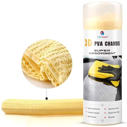 Car Saaz Super Absorbent Pva Chamois | Leather Towel For Car, Office, Home Cleaning | Super Absorption Chamois Capacity Of 250 M