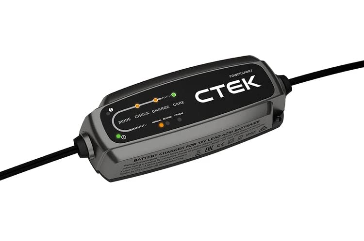 CTEK CT5 12V Automotive Battery Charger - Trickle & Maintainer for Lead-Acid & Lithium Ion Batteries, Black, Model 40-339