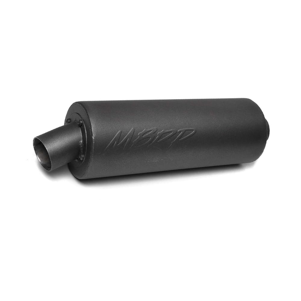 Mbrp At-6010Sp Straight Core Universal Slip On Muffler Exhaust, Moderate Sound, Made Of Black Coated Aluminized Steel