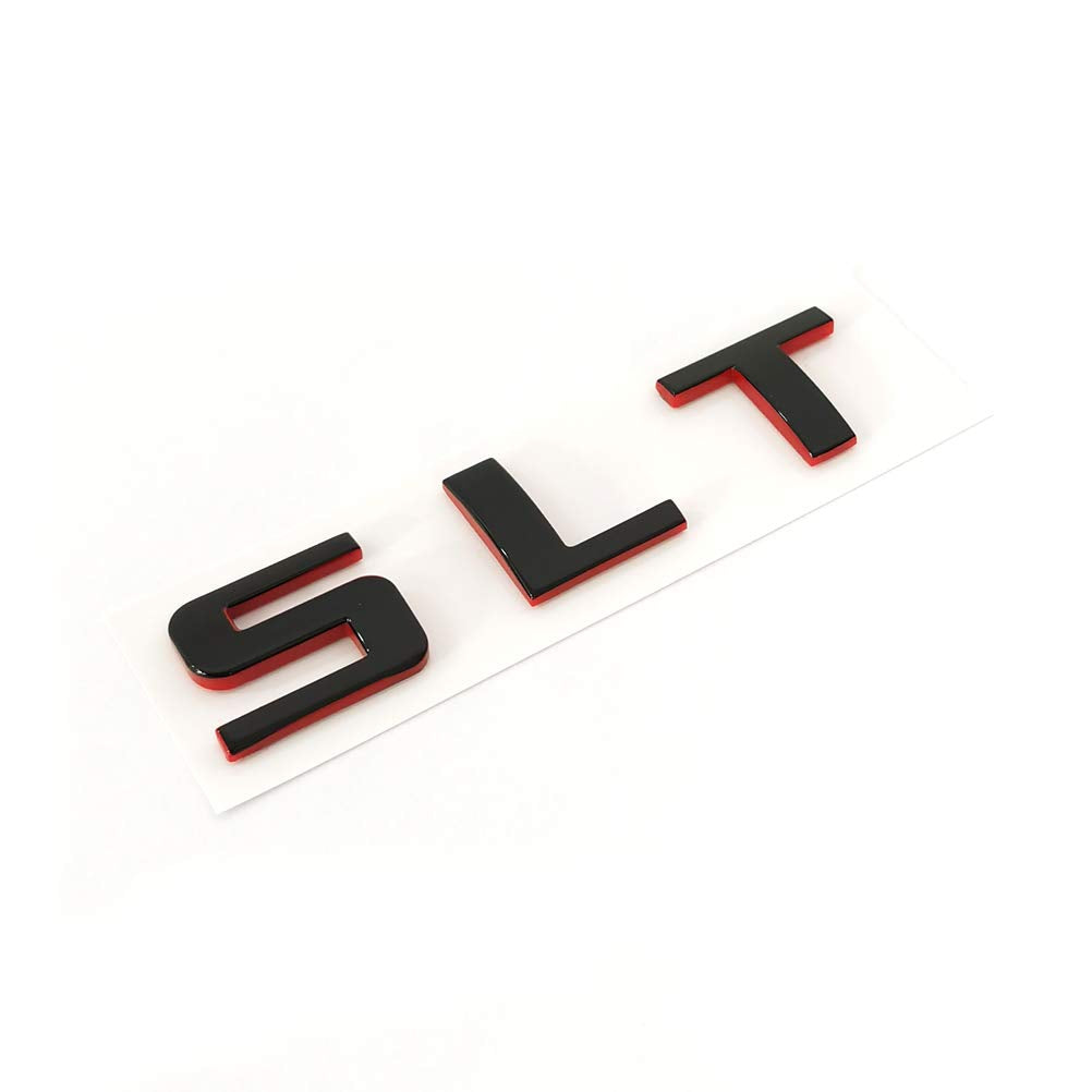 Yoaoo 2X Oem Slt Emblem Both Sides Nameplate Slt Badges 3D Logo Replacement For Sierra Silverado 1500 Black Red Redline