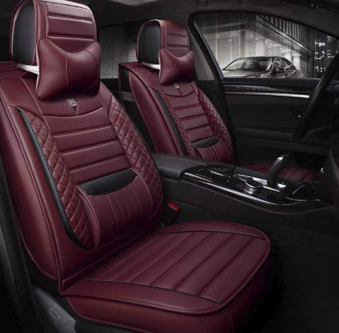 3D FRONTLINE PU Leather Car Seat Cover BlackCherry Compatible with Tata Manza