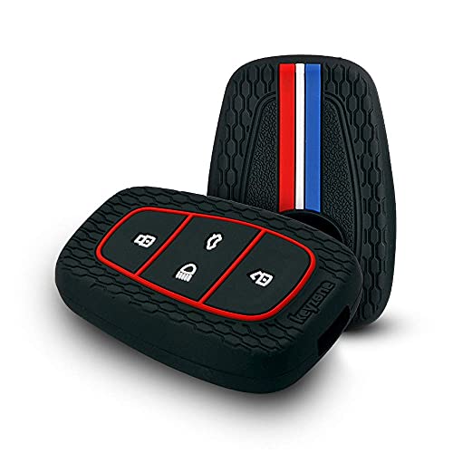 Keyzone Striped Silicone Key Cover Compatible Forpunch Ev,Altroz,Nexon Ev,Punch,Tigor Ev,Safari,Tiago Ev,Nexon,Harrier,Tiago,Tig