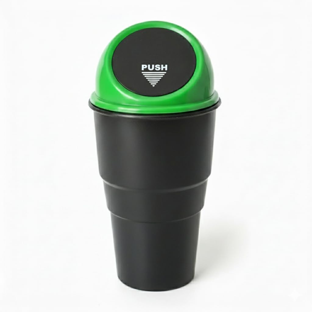 BILLA Car Dust bins | Mini Trash can bin | Portable Small waste bin with Push Lid for Car, Office & Home | 20cm x7cm