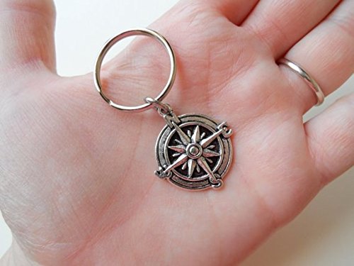 Compass Keychain, I'D Be Lost Without You Keychain, Couples Keychain, Best Friends Keychain