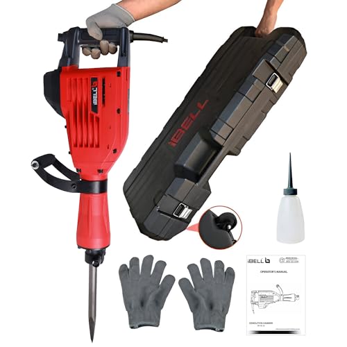 Ibell Electric Demolition Hammer Dh4520, 1500W, Copper Armature, 1900 Bpm, 45J,Heavy Duty Concrete Breaker,30Mm Hex Chuck