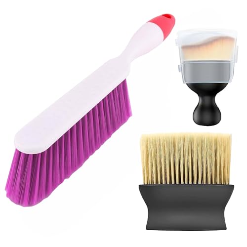 Detachi Car Interior Cleaning Brush + Car Mat Carpet Brush Duster+ Ultra Soft Hair Bristle Brush For A/C Vents Dust, Dashboard C