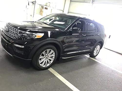 Titopena Side Steps for Ford Explorer 2020-2025, Silver/Black Aluminum Running Boards with Mud Flaps