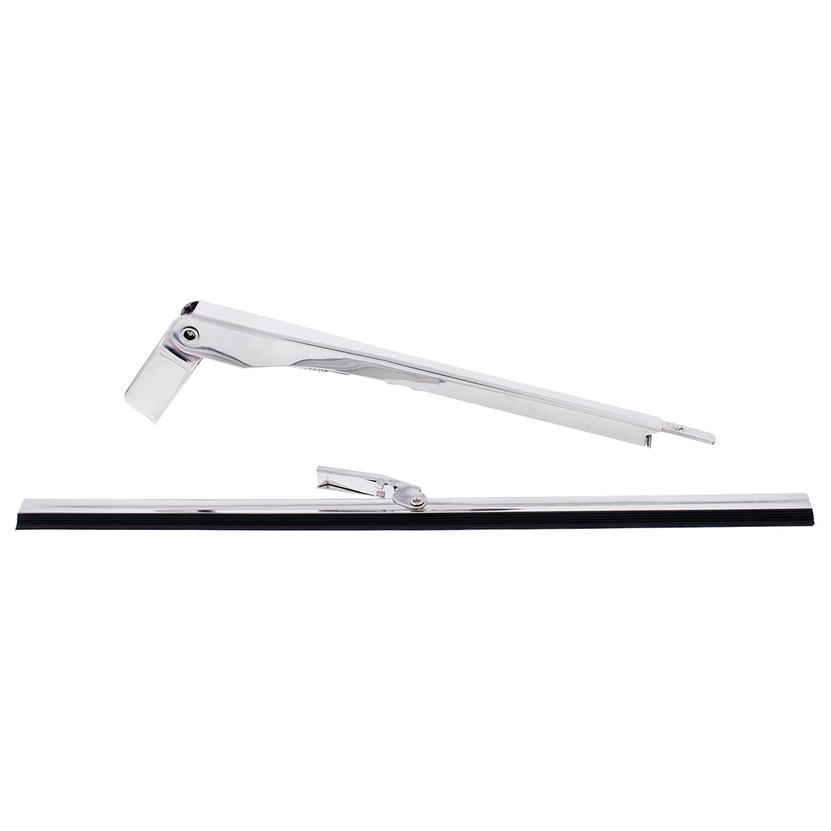 United Pacific A7022 Polished Stainless Steel Wiper Blade/Arm Set W/9-Inch Blade & 7  Inch Arm, Plug-In Style, Trimmable Blade -