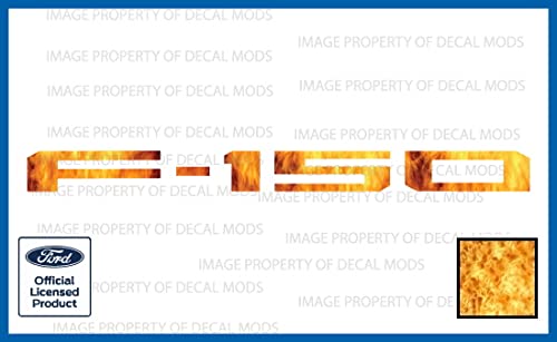 Decal Mods 2021-2024 Tailgate Insert Decals Letters Inlays Indent Stickers (Thin Decal) For Ford F150 (2021-2024) (Flame Orange)